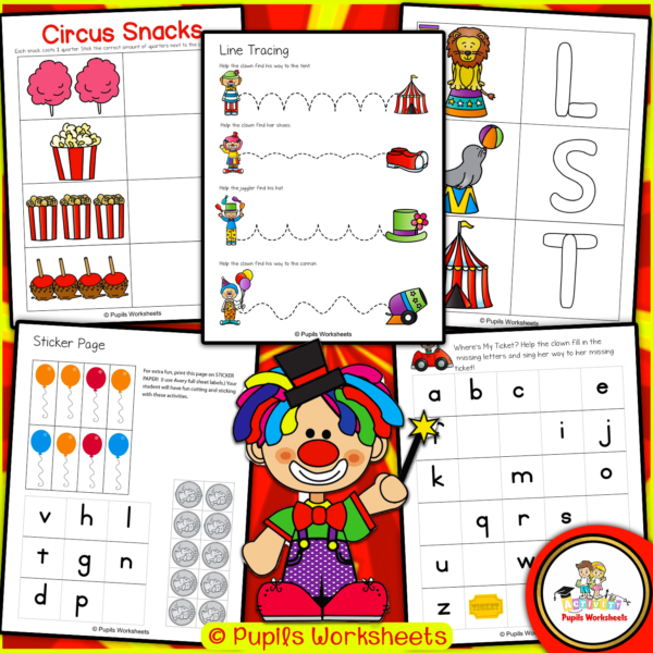 Circus Silly Centers Worksheets - Circus Themed Literacy Centers Activities